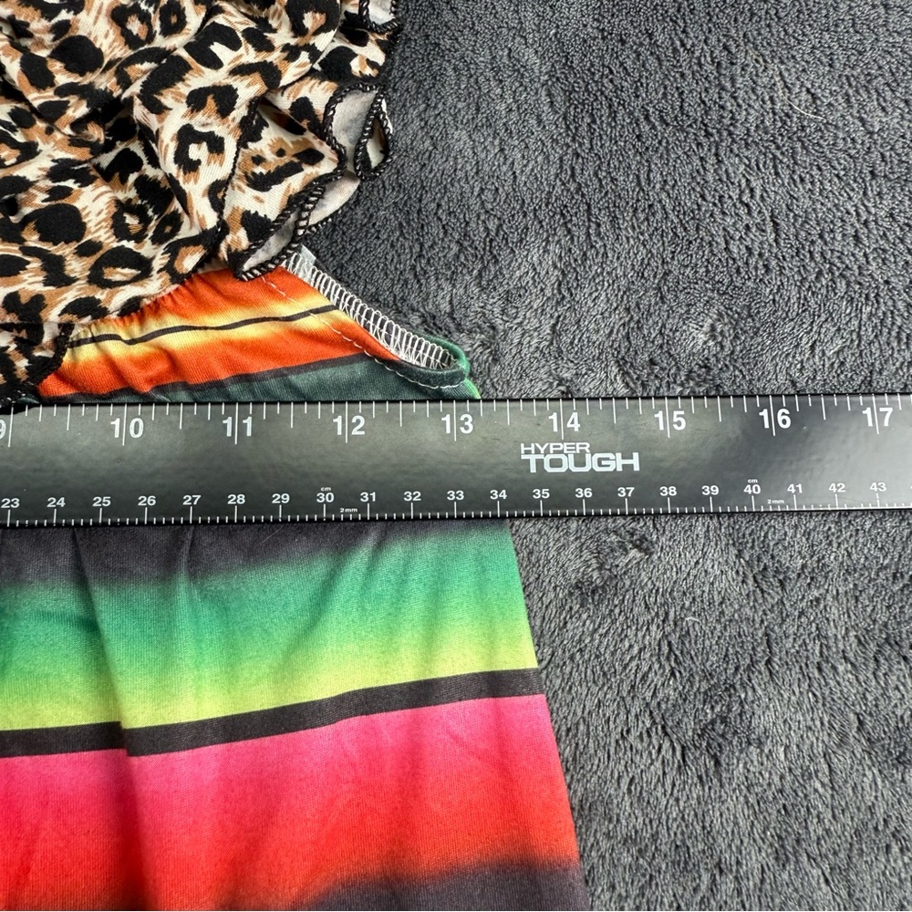 Botique Girls 3T-4T‎ Serape Leopard Multi Color Maxi Dress Black Fringe - Picture 4 of 11